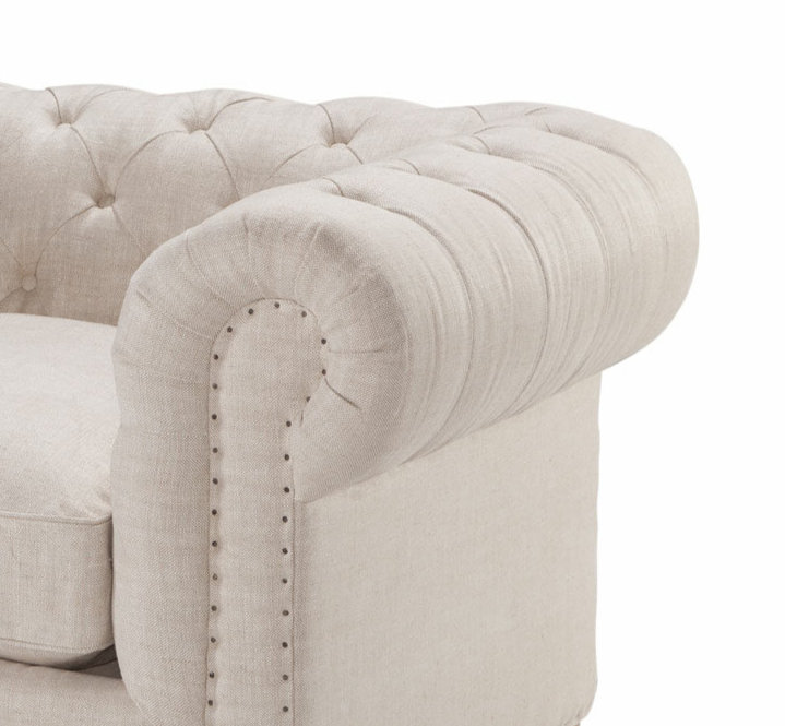 Extra Wide Cuddle Luxurious Smooth Fabric Tufted Club Chair